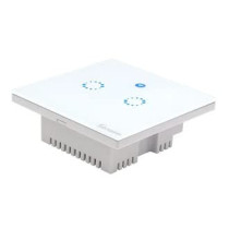 UK PLUS Standard 2 Gang Smart Home Automation Wifi Wall Switch Compatible With Alexa,Ios And Android White
