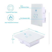 UK PLUS Standard 2 Gang Smart Home Automation Wifi Wall Switch Compatible With Alexa,Ios And Android White