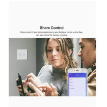 UK PLUS Standard 2 Gang Smart Home Automation Wifi Wall Switch Compatible With Alexa,Ios And Android White