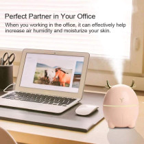UK PLUS Mini Air Humidifier, Cute Deer-Shaped Portable Humidifier, Aroma Essential Oil Diffuser Mist Maker For Home/Office/Car Use, 200Ml (White)