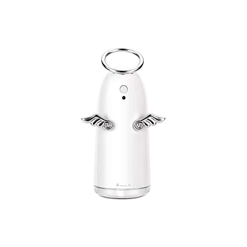 UK PLUS Mini Humidifier 230Ml Portable Hand-Held Usb Humidifier With 4-Hour Auto Shut-Off & Colorful Night Light Mute Humidification Cute Angel Ultrasonic Cool Mist Humidifier (Silver)