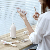 UK PLUS Mini Humidifier 230Ml Portable Hand-Held Usb Humidifier With 4-Hour Auto Shut-Off & Colorful Night Light Mute Humidification Cute Angel Ultrasonic Cool Mist Humidifier (Silver)