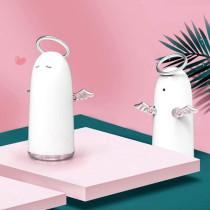 UK PLUS Mini Humidifier 230Ml Portable Hand-Held Usb Humidifier With 4-Hour Auto Shut-Off & Colorful Night Light Mute Humidification Cute Angel Ultrasonic Cool Mist Humidifier (Silver)