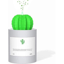 UK PLUS Usb Cool Mist Humidifier With Night Light, Mini Size Cactus Humidifier For Bedroom Home Office Car 280Ml 50Ml/H With Timed Auto Shutdown(Night Light)
