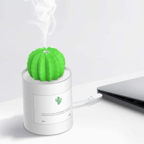 UK PLUS Usb Cool Mist Humidifier With Night Light, Mini Size Cactus Humidifier For Bedroom Home Office Car 280Ml 50Ml/H With Timed Auto Shutdown(Night Light)