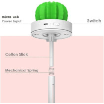 UK PLUS Usb Cool Mist Humidifier With Night Light, Mini Size Cactus Humidifier For Bedroom Home Office Car 280Ml 50Ml/H With Timed Auto Shutdown(Night Light)