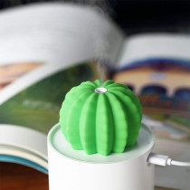 UK PLUS Usb Cool Mist Humidifier With Night Light, Mini Size Cactus Humidifier For Bedroom Home Office Car 280Ml 50Ml/H With Timed Auto Shutdown(Night Light)