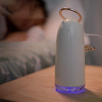 UK PLUS Mini Humidifier 230Ml Portable Hand-Held Usb Humidifier With 4-Hour Auto Shut-Off & Colorful Night Light Mute Humidification Cute Angel Ultrasonic Cool Mist Humidifier (Pink)