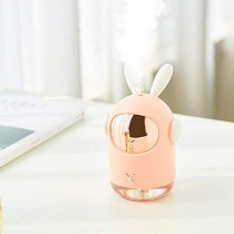 UK PLUS Space Bunny Humidifier 350Ml Cute Rabbit Ultrasonic Cool Mist Maker Aroma Air Oil Diffuser Romantic Color Led Lamp Humidificador (Pink)