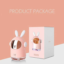 UK PLUS Space Bunny Humidifier 350Ml Cute Rabbit Ultrasonic Cool Mist Maker Aroma Air Oil Diffuser Romantic Color Led Lamp Humidificador (Pink)