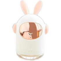 UK PLUS Space Bunny Humidifier 350Ml Cute Rabbit Ultrasonic Cool Mist Maker Aroma Air Oil Diffuser Romantic Color Led Lamp Humidificador (White)