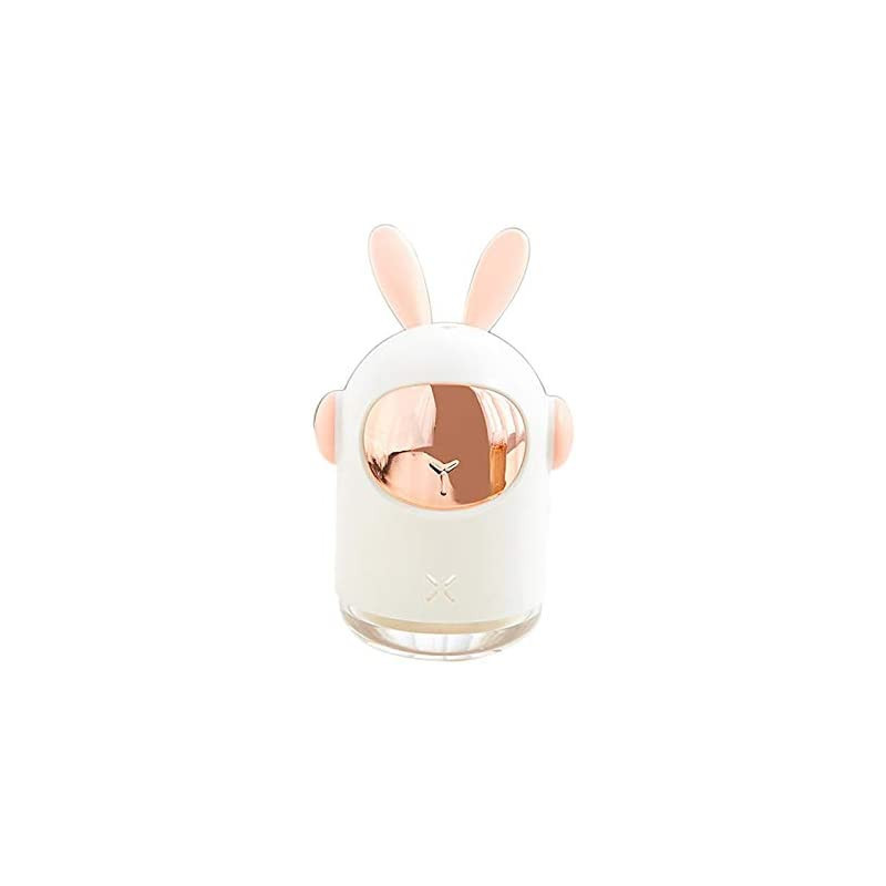 UK PLUS Space Bunny Humidifier 350Ml Cute Rabbit Ultrasonic Cool Mist Maker Aroma Air Oil Diffuser Romantic Color Led Lamp Humidificador (White)