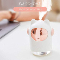 UK PLUS Space Bunny Humidifier 350Ml Cute Rabbit Ultrasonic Cool Mist Maker Aroma Air Oil Diffuser Romantic Color Led Lamp Humidificador (White)