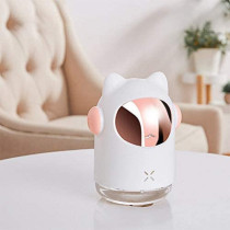 UK PLUS Space Bunny Humidifier 350Ml Cute Rabbit Ultrasonic Cool Mist Maker Aroma Air Oil Diffuser Romantic Color Led Lamp Humidificador (White)