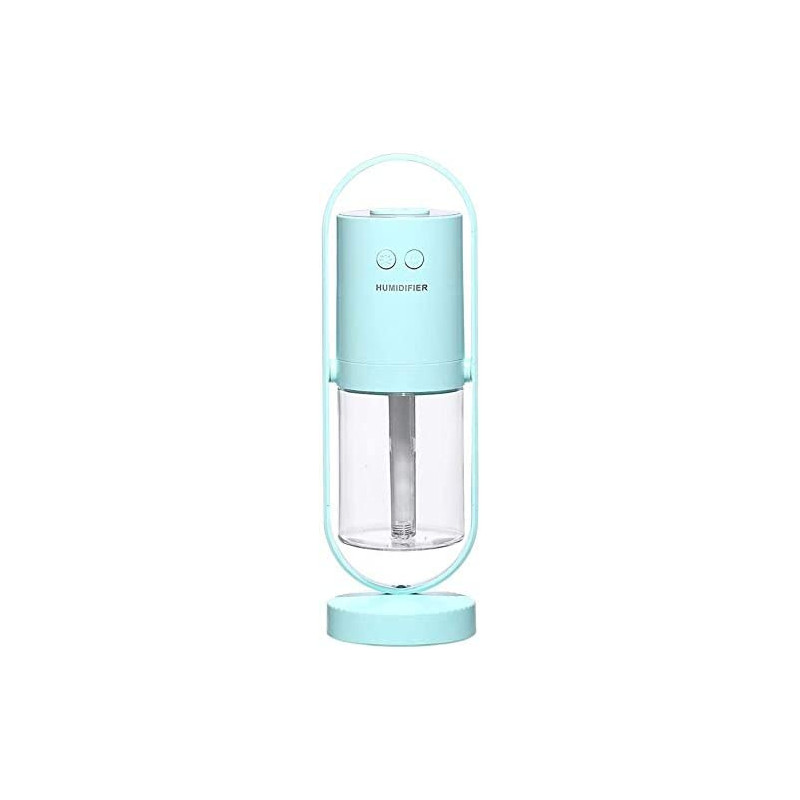 UK PLUS Mini Portable Humidifier Cool Mist, 7-Color Led Night Light Humidifiers, Auto Shut-Off, Super Quiet, Personal Humidifier For Bedroom Home Desk Office Cartoon Air Humidifier (Light Blue)
