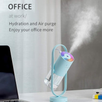 UK PLUS Mini Portable Humidifier Cool Mist, 7-Color Led Night Light Humidifiers, Auto Shut-Off, Super Quiet, Personal Humidifier For Bedroom Home Desk Office Cartoon Air Humidifier (Light Blue)