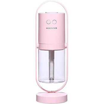 UK PLUS Mini Portable Humidifier Cool Mist, 7-Color Led Night Light Humidifiers, Auto Shut-Off, Super Quiet, Personal Humidifier For Bedroom Home Desk Office Cartoon Air Humidifier (Pink)