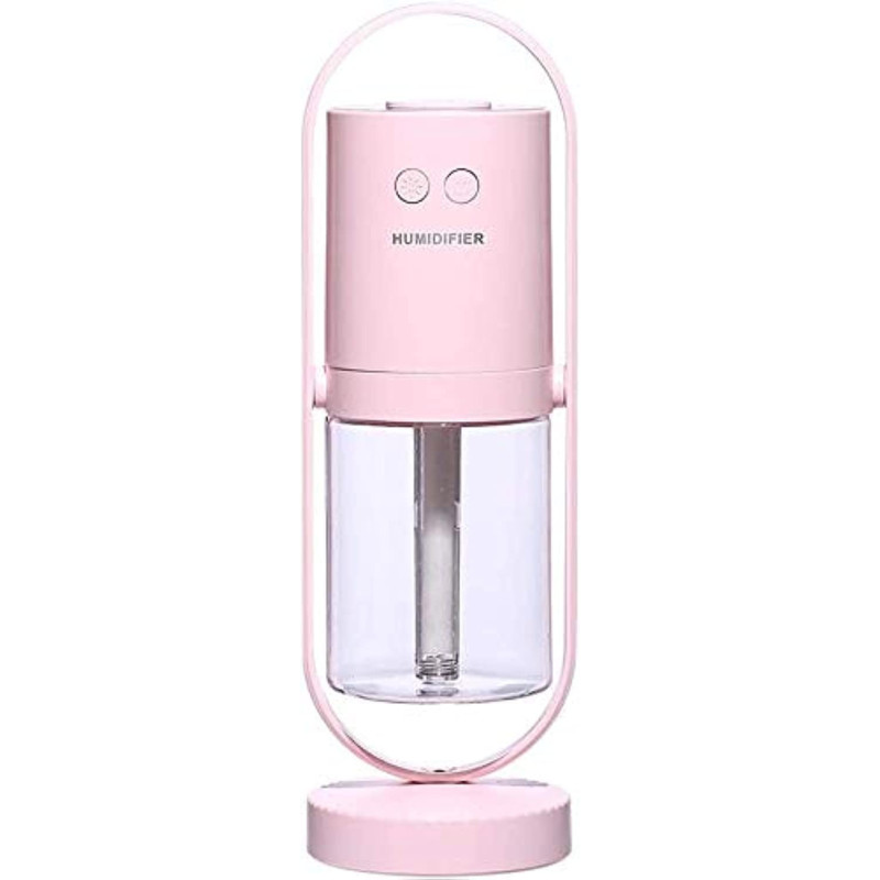 UK PLUS Mini Portable Humidifier Cool Mist, 7-Color Led Night Light Humidifiers, Auto Shut-Off, Super Quiet, Personal Humidifier For Bedroom Home Desk Office Cartoon Air Humidifier (Pink)