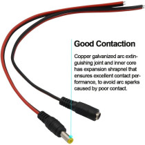 UK PLUS 10 Pairs Dc Power Pigtail Cable, 12V 5A Male & Female Connectors For Cctv Security Camera & Lighting Power Adapter (2.1Mm X 5.5 Mm, Ultra Thick)