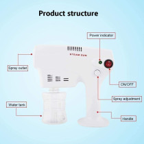 UK PLUS Portable Anion Blu-Ray Nanometer Spray Gun, Handheld Steam Gun Hair Coloring, With 260Ml Large Capacity Spray Bottle Penetrating Hair Roots And Deep Layer Replenishment