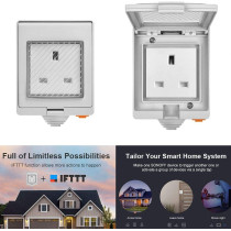 Dainerisy S55 Smart Wifi Waterproof Socket Application Control With Uk Standard (Ac100-240V)