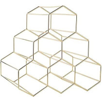 UK PLUS 6 Bottles Rack Countertop Free-Stand Storage Holder Space Saver Protector For Bottles (Gold)