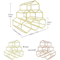 UK PLUS 6 Bottles Rack Countertop Free-Stand Storage Holder Space Saver Protector For Bottles (Gold)
