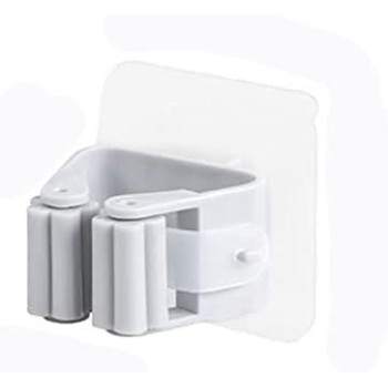 UK PLUS Mop Broom Holder Wall Mounted Organizer Self Adhesive Storage Rack Hangers (2Pcs)