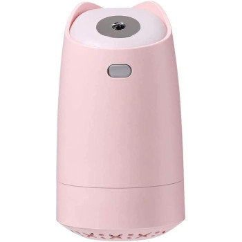 UK PLUS Mini Humidifier 280Ml Portable Hand-Held Usb Humidifier With 4-Hour Auto Shut-Off & Colorful Night Light Mute Humidification Cute Ultrasonic Cool Mist Humidifier (Pink)