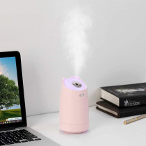 UK PLUS Mini Humidifier 280Ml Portable Hand-Held Usb Humidifier With 4-Hour Auto Shut-Off & Colorful Night Light Mute Humidification Cute Ultrasonic Cool Mist Humidifier (Pink)