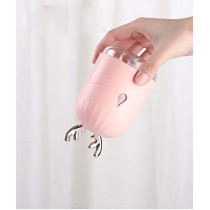 UK PLUS Cute Deer Horn Ultrasonic Cool Mist Maker Aroma Air Oil Diffuser Romantic Color Led Lamp Humidificador (Pink)