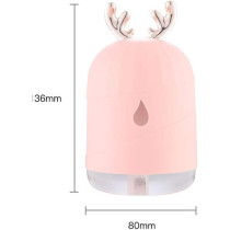 UK PLUS Cute Deer Horn Ultrasonic Cool Mist Maker Aroma Air Oil Diffuser Romantic Color Led Lamp Humidificador (White)