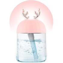 UK PLUS Cute Deer Horn Ultrasonic Cool Mist Maker Aroma Air Oil Diffuser Romantic Color Led Lamp Humidificador (White)