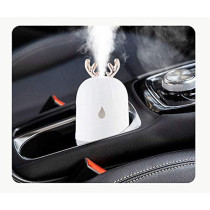 UK PLUS Cute Deer Horn Ultrasonic Cool Mist Maker Aroma Air Oil Diffuser Romantic Color Led Lamp Humidificador (White)