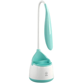 UK PLUS Led Lamp Leaves Shape Flexible Touch-Sensitive Pen Holder Reading (Blue)