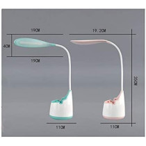 UK PLUS Led Lamp Leaves Shape Flexible Touch-Sensitive Pen Holder Reading (Grey)
