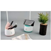 UK PLUS Led Lamp Leaves Shape Flexible Touch-Sensitive Pen Holder Reading (Grey)