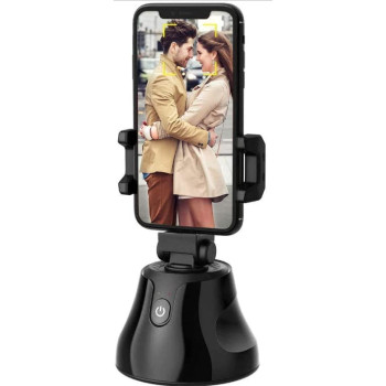 UK PLUS Selfie Stick 360°Rotation Auto Face Object Tracking Smart Shooting Camera Phone Mount, Vlog Shooting Smartphone Mount Holder With All Iphone And Android Phone (Black)