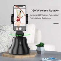 UK PLUS Selfie Stick 360Â°Rotation Auto Face Object Tracking Smart Shooting Camera Phone Mount, Vlog Shooting Smartphone Mount Holder With All Iphone And Android Phone (Black)