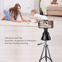 UK PLUS Selfie Stick 360Â°Rotation Auto Face Object Tracking Smart Shooting Camera Phone Mount, Vlog Shooting Smartphone Mount Holder With All Iphone And Android Phone (Black)