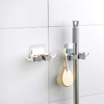 Gaocheng Durable Reusable Wall-Mounted Abs Material Mop Holder Rack For Towel Broom(Blue)