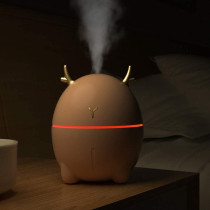 Uk Plus Mini Air Humidifier, Cute Deer-Shaped Portable Humidifier, Aroma Essential Oil Diffuser Mist Maker For Home/Office/Car Use, 200Ml (White)