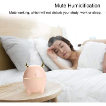Uk Plus Mini Air Humidifier, Cute Deer-Shaped Portable Humidifier, Aroma Essential Oil Diffuser Mist Maker For Home/Office/Car Use, 200Ml (White)