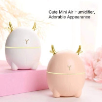 Uk Plus Mini Air Humidifier, Cute Deer-Shaped Portable Humidifier, Aroma Essential Oil Diffuser Mist Maker For Home/Office/Car Use, 200Ml (White)