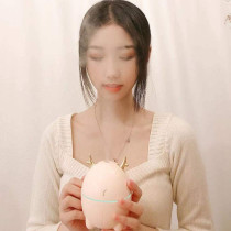 Uk Plus Mini Air Humidifier, Cute Deer-Shaped Portable Humidifier, Aroma Essential Oil Diffuser Mist Maker For Home/Office/Car Use, 200Ml (White)