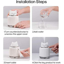 Uk Plus Cool Mist Humidifier, Portable Cute Animal Humidifier, Large Capacity Usb Charge Multi-Function Night Lamp, Cartoon Air Humidifier (Bear)