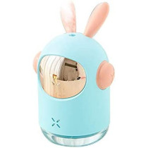 Uk Plus Space Bunny Humidifier 350Ml Cute Rabbit Ultrasonic Cool Mist Maker Aroma Air Oil Diffuser Romantic Color Led Lamp Humidificador (Blue)