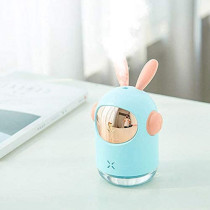 Uk Plus Space Bunny Humidifier 350Ml Cute Rabbit Ultrasonic Cool Mist Maker Aroma Air Oil Diffuser Romantic Color Led Lamp Humidificador (Blue)