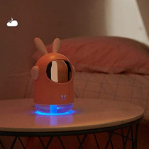 Uk Plus Space Bunny Humidifier 350Ml Cute Rabbit Ultrasonic Cool Mist Maker Aroma Air Oil Diffuser Romantic Color Led Lamp Humidificador (Blue)
