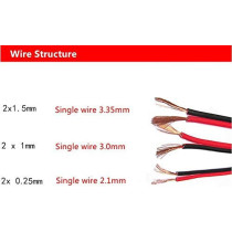 UKPLUS Rvb Electric Cable Wire, Pvc Insulated Electrical Wire Cable And Speaker Cable Wire, 2 x 2Mm